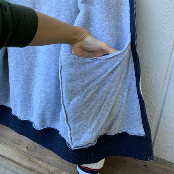 Champion sherpa color block jersey style zip up sporty jacket sweater - Picture 14 of 16